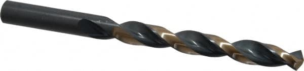 Triumph Twist Drill - 7/16" 135° High Speed Steel Jobber Drill - Oxide/Gold Finish, Right Hand Cut, Spiral Flute, Straight Shank, 5-1/2" OAL, Split Point - Americas Industrial Supply