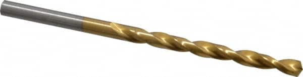 Triumph Twist Drill - 3/16" 135° High Speed Steel Jobber Drill - TiN Finish, Right Hand Cut, Spiral Flute, Straight Shank, 3-1/2" OAL, Split Point - Americas Industrial Supply
