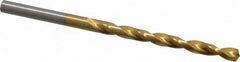 Triumph Twist Drill - 3/16" 135° High Speed Steel Jobber Drill - TiN Finish, Right Hand Cut, Spiral Flute, Straight Shank, 3-1/2" OAL, Split Point - Americas Industrial Supply
