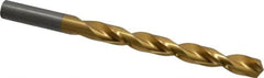 Triumph Twist Drill - 3/8" 135° High Speed Steel Jobber Drill - TiN Finish, Right Hand Cut, Spiral Flute, Straight Shank, 5" OAL, Split Point - Americas Industrial Supply