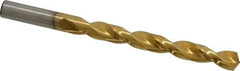 Triumph Twist Drill - 13/32" 135° High Speed Steel Jobber Drill - TiN Finish, Right Hand Cut, Spiral Flute, Straight Shank, 5-1/4" OAL, Split Point - Americas Industrial Supply