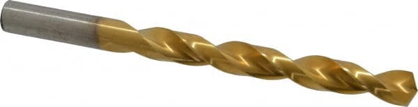 Triumph Twist Drill - 29/64" 135° High Speed Steel Jobber Drill - TiN Finish, Right Hand Cut, Spiral Flute, Straight Shank, 5-5/8" OAL, Split Point - Americas Industrial Supply