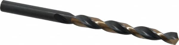 Triumph Twist Drill - 0.295" 135° High Speed Steel Jobber Drill - Oxide/Gold Finish, Right Hand Cut, Spiral Flute, Straight Shank, 4-3/8" OAL, Split Point - Americas Industrial Supply