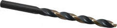 Triumph Twist Drill - 0.302" 135° High Speed Steel Jobber Drill - Oxide/Gold Finish, Right Hand Cut, Spiral Flute, Straight Shank, 4-3/8" OAL, Split Point - Americas Industrial Supply