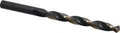 Triumph Twist Drill - 0.348" 135° High Speed Steel Jobber Drill - Oxide/Gold Finish, Right Hand Cut, Spiral Flute, Straight Shank, 4-7/8" OAL, Split Point - Americas Industrial Supply