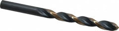 Triumph Twist Drill - 0.386" 135° High Speed Steel Jobber Drill - Oxide/Gold Finish, Right Hand Cut, Spiral Flute, Straight Shank, 5-1/8" OAL, Split Point - Americas Industrial Supply
