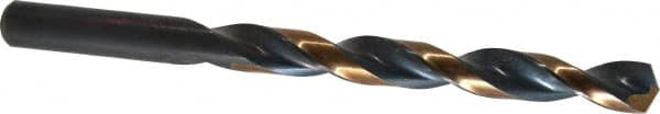 Triumph Twist Drill - 0.404" 135° High Speed Steel Jobber Drill - Oxide/Gold Finish, Right Hand Cut, Spiral Flute, Straight Shank, 5-1/4" OAL, Split Point - Americas Industrial Supply