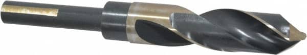 Triumph Twist Drill - 55/64" Drill, 118° Point, High Speed Steel Silver Deming & Reduced Shank Drill Bit - Oxide Finish, 6" OAL, Flats on Shank, 3" Flute Length, Right Hand Cut, Split Point, Spiral Flute, Regular Spiral - Americas Industrial Supply