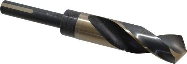 Triumph Twist Drill - 59/64" Drill, 118° Point, High Speed Steel Silver Deming & Reduced Shank Drill Bit - Oxide Finish, 6" OAL, Flats on Shank, 3" Flute Length, Right Hand Cut, Split Point, Spiral Flute, Regular Spiral - Americas Industrial Supply