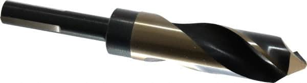 Triumph Twist Drill - 63/64" Drill, 118° Point, High Speed Steel Silver Deming & Reduced Shank Drill Bit - Oxide Finish, 6" OAL, Flats on Shank, 3" Flute Length, Right Hand Cut, Split Point, Spiral Flute, Regular Spiral - Americas Industrial Supply
