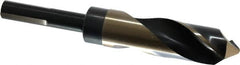 Triumph Twist Drill - 63/64" Drill, 118° Point, High Speed Steel Silver Deming & Reduced Shank Drill Bit - Oxide Finish, 6" OAL, Flats on Shank, 3" Flute Length, Right Hand Cut, Split Point, Spiral Flute, Regular Spiral - Americas Industrial Supply