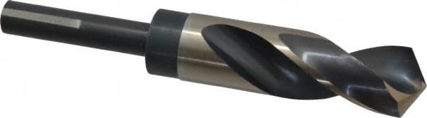 Triumph Twist Drill - 1" Drill, 118° Point, High Speed Steel Silver Deming & Reduced Shank Drill Bit - Oxide Finish, 6" OAL, Flats on Shank, 3" Flute Length, Right Hand Cut, Split Point, Spiral Flute, Regular Spiral - Americas Industrial Supply