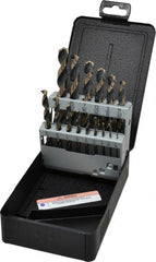 Triumph Twist Drill - 1/16 to 1/2", 135° Point, Bronze/Black Oxide Finish, High Speed Steel Reduced Shank Drill Bit Set - Americas Industrial Supply