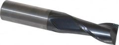 OSG - 5/8", 1-1/4" LOC, 5/8" Shank Diam, 3-1/2" OAL, 2 Flute, Solid Carbide Square End Mill - Single End, TiAlN Finish, Spiral Flute, 30° Helix, Centercutting, Right Hand Cut, Right Hand Flute, Series 402 - Americas Industrial Supply