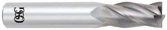 OSG - 7/8", 1-1/2" LOC, 7/8" Shank Diam, 4" OAL, 4 Flute, Solid Carbide Square End Mill - Single End, Uncoated, Spiral Flute, 30° Helix, Centercutting, Right Hand Cut, Right Hand Flute, Series 404 - Americas Industrial Supply