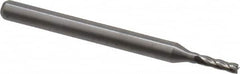 OSG - 1/16", 3/16" LOC, 1/8" Shank Diam, 1-1/2" OAL, 4 Flute, Solid Carbide Square End Mill - Single End, Uncoated, Spiral Flute, 30° Helix, Centercutting, Right Hand Cut, Right Hand Flute, Series 404 - Americas Industrial Supply