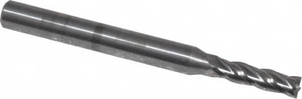 OSG - 9/64", 1/2" LOC, 3/16" Shank Diam, 2" OAL, 4 Flute, Solid Carbide Square End Mill - Single End, Uncoated, Spiral Flute, 30° Helix, Centercutting, Right Hand Cut, Right Hand Flute, Series 404 - Americas Industrial Supply