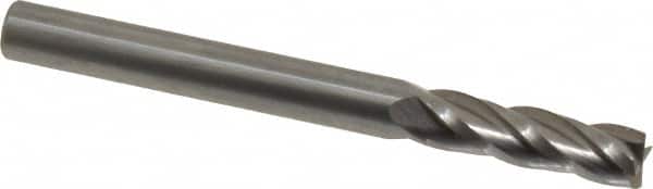 OSG - 3/16", 5/8" LOC, 3/16" Shank Diam, 2" OAL, 4 Flute, Solid Carbide Square End Mill - Single End, Uncoated, Spiral Flute, 30° Helix, Centercutting, Right Hand Cut, Right Hand Flute, Series 404 - Americas Industrial Supply