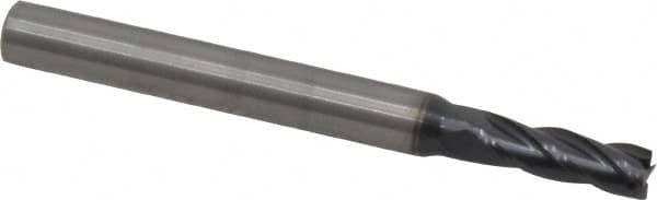 OSG - 13/64", 5/8" LOC, 1/4" Shank Diam, 2-1/2" OAL, 4 Flute, Solid Carbide Square End Mill - Single End, TiAlN Finish, Spiral Flute, 30° Helix, Centercutting, Right Hand Cut, Right Hand Flute, Series 404 - Americas Industrial Supply