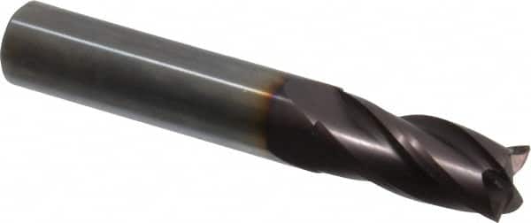 OSG - 27/64", 1" LOC, 7/16" Shank Diam, 2-3/4" OAL, 4 Flute, Solid Carbide Square End Mill - Single End, TiAlN Finish, Spiral Flute, 30° Helix, Centercutting, Right Hand Cut, Right Hand Flute, Series 404 - Americas Industrial Supply