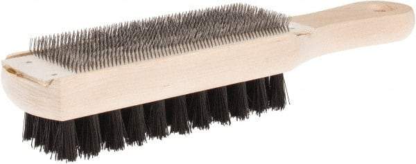 Lutz - 9-1/4" Long Abrasive File Card with Brush - Combination File Card & Brush, with Wood Handle - Americas Industrial Supply