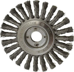 Value Collection - 6" OD, 7/8" Arbor Hole, Knotted Steel Wheel Brush - 1/2" Face Width, 1-1/2" Trim Length, 0.008" Filament Diam, 9,000 RPM - Americas Industrial Supply