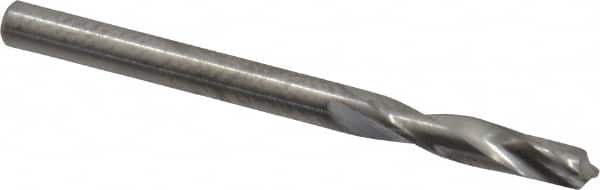 M.A. Ford - 5/32" 118° Spiral Flute Solid Carbide Screw Machine Drill Bit - Bright Finish, Right Hand Cut, 3/4" Flute Length, 2" OAL, Faceted Point, Straight Shank - Americas Industrial Supply