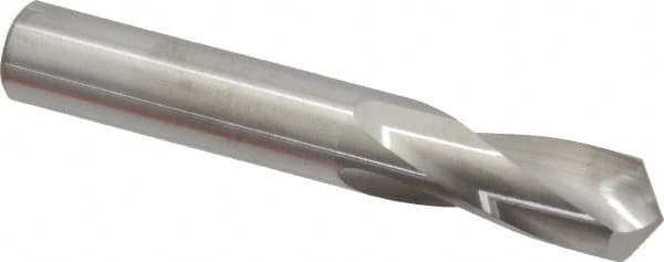 M.A. Ford - 17/32" 118° Spiral Flute Solid Carbide Screw Machine Drill Bit - Bright Finish, Right Hand Cut, 1-3/8" Flute Length, 3-1/2" OAL, Faceted Point, Straight Shank - Americas Industrial Supply