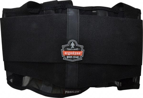 Ergodyne - Size S, Hook & Loop, Spandex Belt with Adjustable Shoulder Straps - 25 to 30" Waist, 7-1/2" Wide, Detachable Strap, Black - Americas Industrial Supply