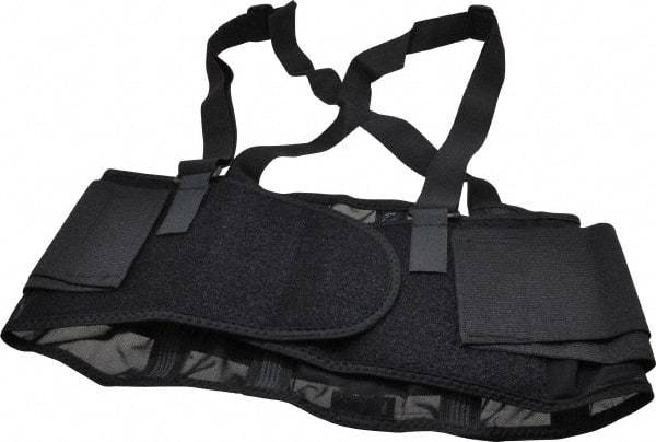 Ergodyne - Size M, Hook & Loop, Spandex Belt with Adjustable Shoulder Straps - 30 to 34" Waist, 7-1/2" Wide, Detachable Strap, Black - Americas Industrial Supply