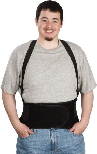 Ergodyne - Size XL, Hook & Loop, Spandex Belt with Adjustable Shoulder Straps - 38 to 42" Waist, 7-1/2" Wide, Detachable Strap, Black - Americas Industrial Supply