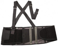 Ergodyne - Size M, Hook & Loop, Spandex Belt with Adjustable Shoulder Straps - 30 to 34" Waist, 8" Wide, Detachable Strap, Black - Americas Industrial Supply