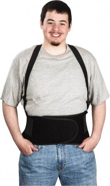 Ergodyne - Size L, Spandex Belt with Adjustable Shoulder Straps - 34 to 38" Waist, Detachable Strap, Black - Americas Industrial Supply