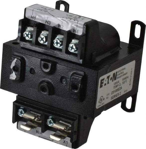 Eaton Cutler-Hammer - 1 Phase, 0.1 kVA, Control Transformer - 2 Input, 1 Output Winding, 50/60 Hz, 3-3/8 Inch Deep x 2-7/8 Inch High, 131°F Temp Rise - Americas Industrial Supply