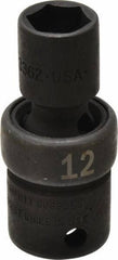 SK - 3/8" Drive 12mm Standard Universal Impact Socket - 6 Points, 2-1/8" OAL - Americas Industrial Supply