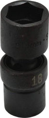SK - 3/8" Drive 18mm Standard Universal Impact Socket - 6 Points, 2-23/64" OAL - Americas Industrial Supply