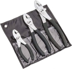 Value Collection - 3 Piece Slip Joint Plier Set - Comes in Plastic Pouch - Americas Industrial Supply