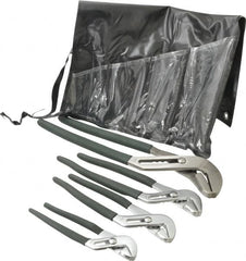 Value Collection - 4 Piece Tongue & Groove Plier Set - Comes in Plastic Pouch - Americas Industrial Supply