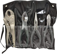 Value Collection - 4 Piece Plier Set - Comes in Plastic Pouch - Americas Industrial Supply
