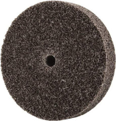 3M - 2-1/2" Diam, 1/2" Face Width, 1/4" Center Hole, Medium Grade, Aluminum Oxide Deburring Wheel - Unitized, Hard Density 7 Grade, 18,100 RPM - Americas Industrial Supply