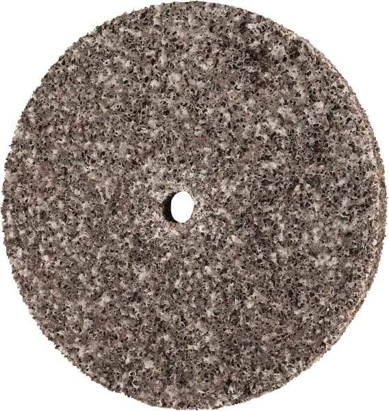 3M - 3" Diam, 1/4" Face Width, 1/4" Center Hole, Coarse Grade, Aluminum Oxide Deburring Wheel - Unitized, Hard Density 7 Grade, 18,100 RPM - Americas Industrial Supply