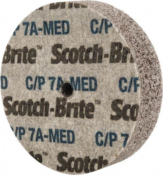3M - 3" Diam, 3/4" Face Width, 1/4" Center Hole, Medium Grade, Aluminum Oxide Deburring Wheel - Unitized, Hard Density 7 Grade, 15,100 RPM - Americas Industrial Supply