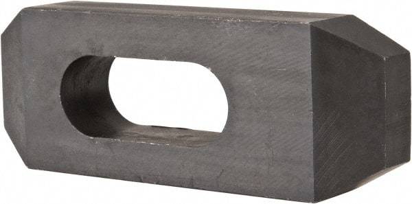 Value Collection - 5/8" Stud, Heat Treated Steel, Plain Strap Clamp - 1.772" Travel, 4" OAL x 1-1/2" Wide x 3/4" High, Black Oxide, Tapered Nose - Americas Industrial Supply