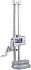 Mitutoyo - 18" Electronic Height Gage - 0.0005, 0.0002" (Switchable) Resolution, Accurate to 0.0015", LCD Display, SPC Data Output - Americas Industrial Supply
