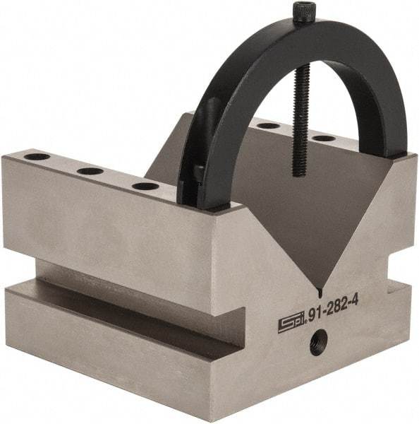 SPI - 4-3/8" Max Capacity, 90° Angle, Hardened Steel V-Block - 6" Long x 6" Wide x 4" High, Sold as Individual - Americas Industrial Supply