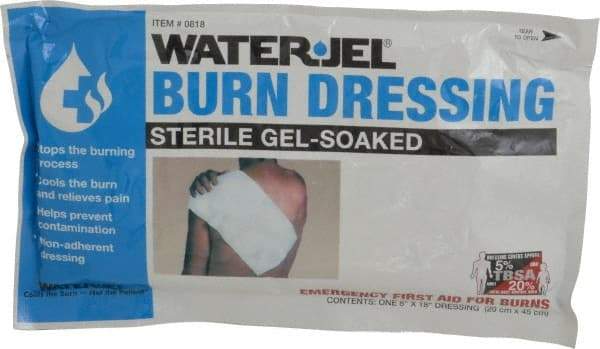 North - 18" Long x 8" Wide, General Purpose Gel Soaked Burn Dressing - White, Nonwoven Bandage - Americas Industrial Supply