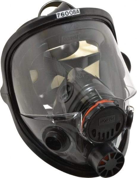 North - Series 7600, Size M/L Full Face Respirator - 5-Point Suspension, Threaded Connection - Americas Industrial Supply