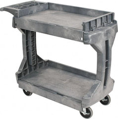 Akro-Mils - 400 Lb Capacity, 19" Wide x 41-1/2" Long x 34-3/4" High Standard Utility Cart - 2 Shelf, Plastic, 2 Rigid/2 Swivel Casters - Americas Industrial Supply