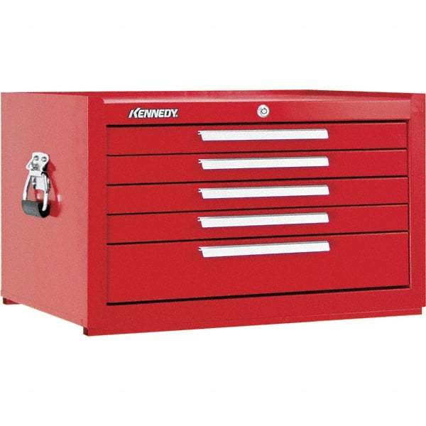 Kennedy - 5 Drawer Tool Chest - 27" Wide x 18" Deep x 16-5/8" High, Steel, Red - Americas Industrial Supply