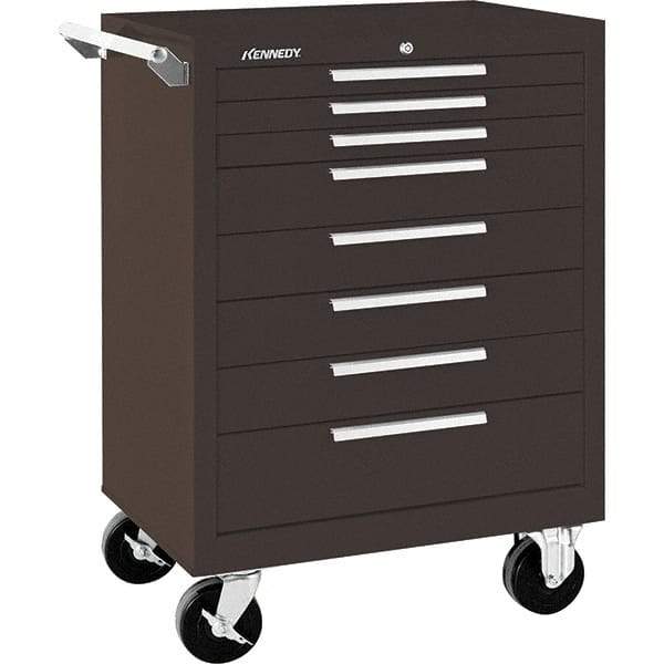 Kennedy - 8 Drawer 1,400 Lb Capacity Steel Tool Roller Cabinet - 27" Wide x 39" High x 18" Deep, Brown - Americas Industrial Supply